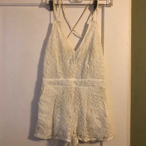 White Lace Kendall and Kylie Romper
